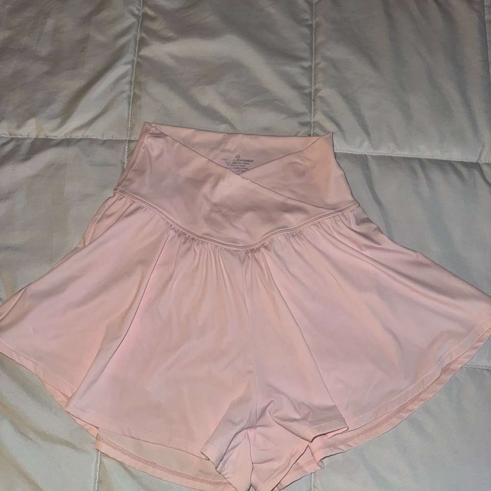 Light Pink High-Waisted Shorts